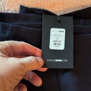 Fashion Nova Elegant Navy Blue Trousers